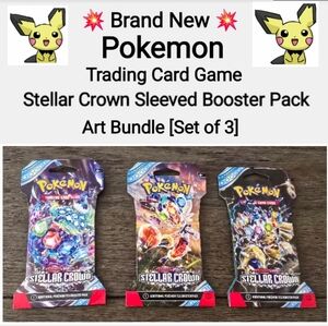 Pokémon Stellar Crown Booster Pack Art Bundle [Set of 3]